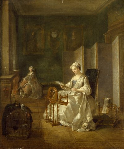 Interior with Two Figures, 18th century by Étienne Jeaurat
